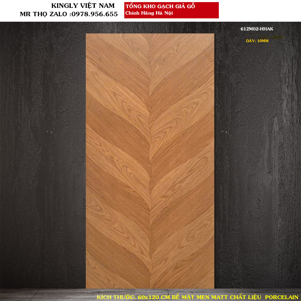 Gạch giả gỗ lát nền 60x120 cm Trung Quốc 612M02